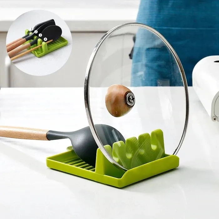 Plastic Oil Spoon Resting Tray (Green)